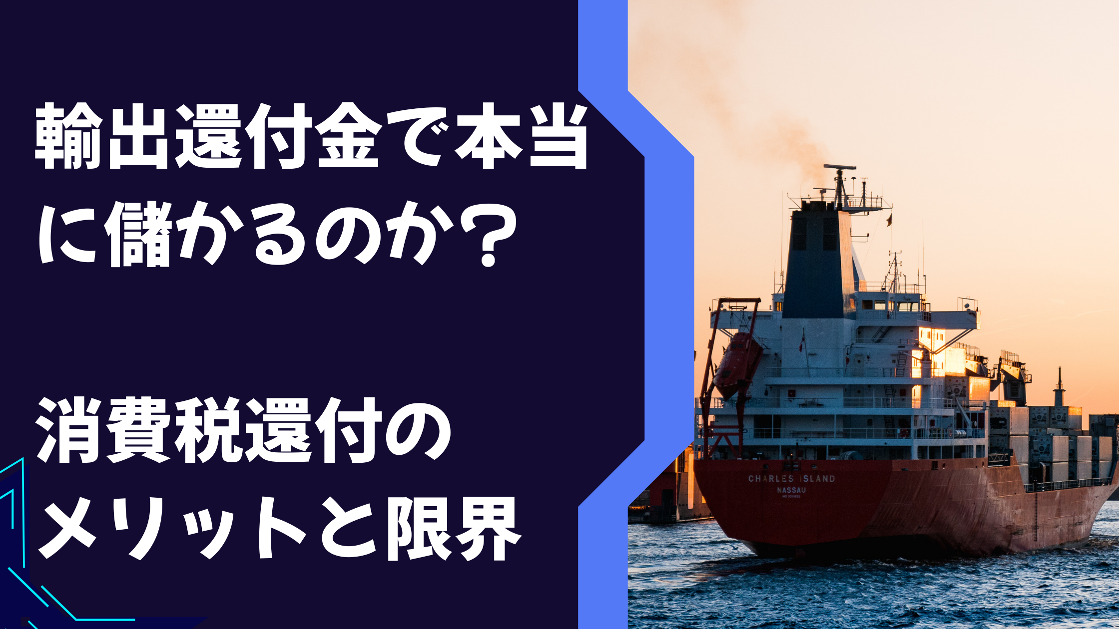 輸出還付金で本当に儲かるのか?消費税還付の メリットと限界